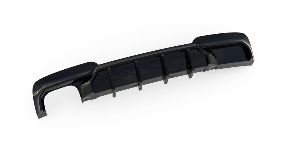 Diffuser BMW F10, F11 5-Serie Blank Svart (Dubbla Utblås Vänster Sida) - Kafi Racing