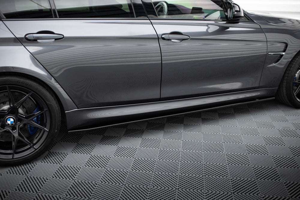 Side Skirts / Sidokjolar BMW M3 F80 (Blank Svarta) - Kafi Racing