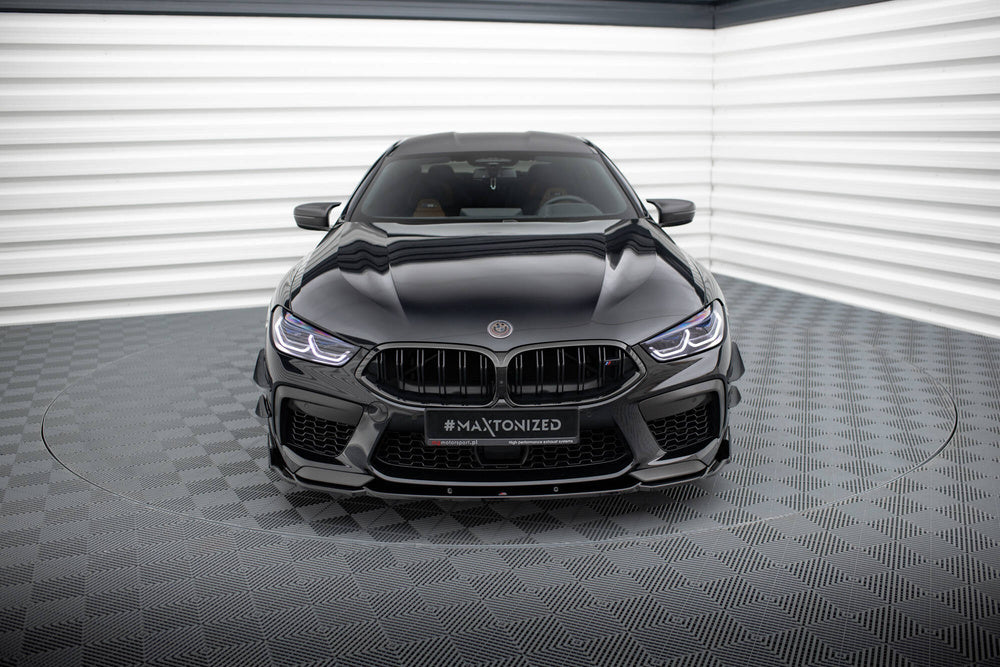 Front Läpp / Splitter V.1 + Flaps BMW M8 F91, F92, F93 (Blank Svart)