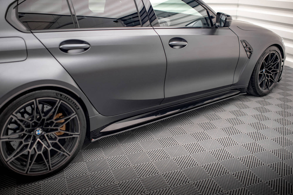 Side Skirts / Sidokjolar Street Pro BMW M3 G80, G81 (Blank Svarta) - Kafi Racing