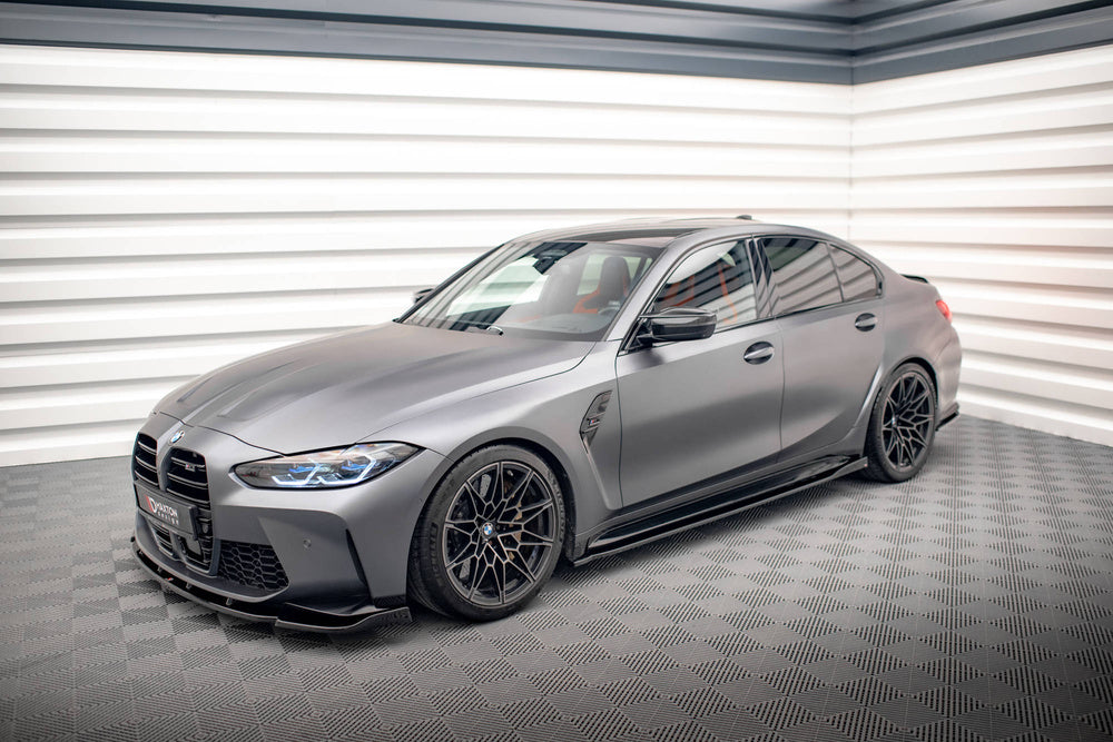 Side Skirts / Sidokjolar V.2 BMW M3 G80, G81 (Blank Svarta) - Kafi Racing