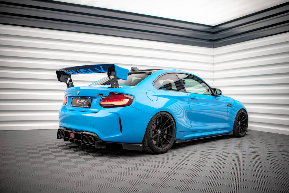 Side Skirts / Sidokjolar + Flaps BMW M2 F87 (Blank Svarta) - Kafi Racing