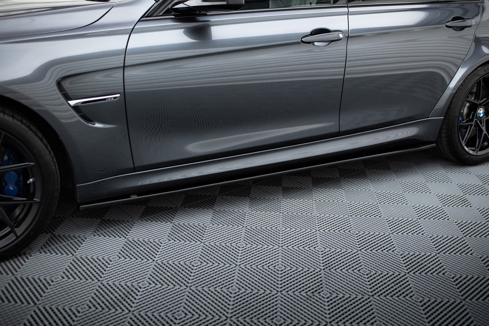 Side Skirts / Sidokjolar BMW M3 F80 (Blank Svarta) - Kafi Racing