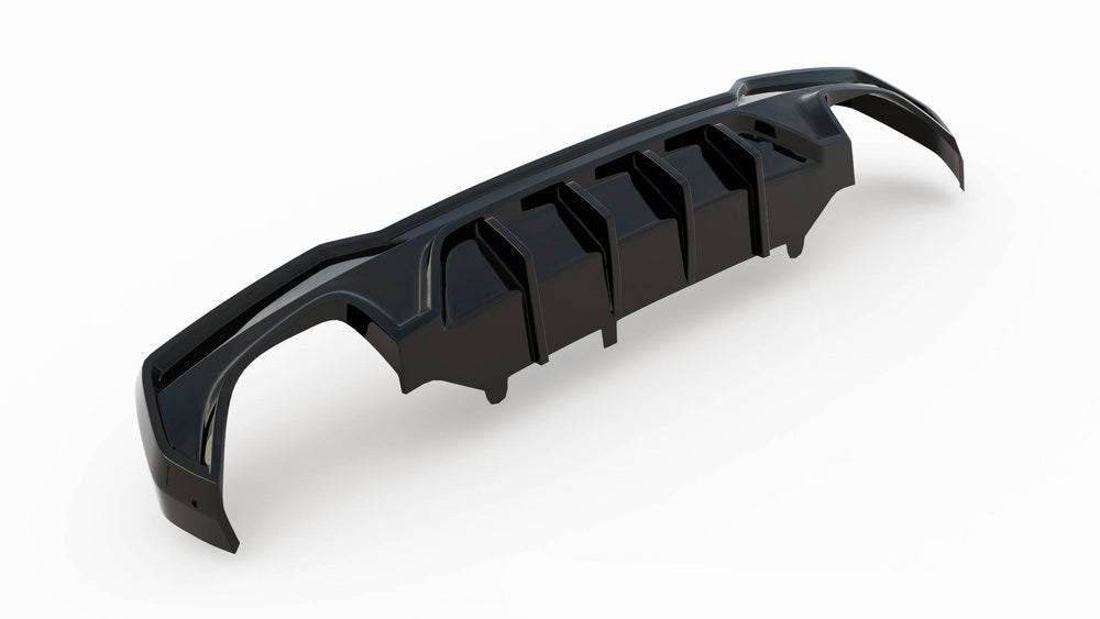 Diffuser BMW G22, G23, G26 4-Serie Blank Svart (Dubbla Utblås) - Kafi Racing