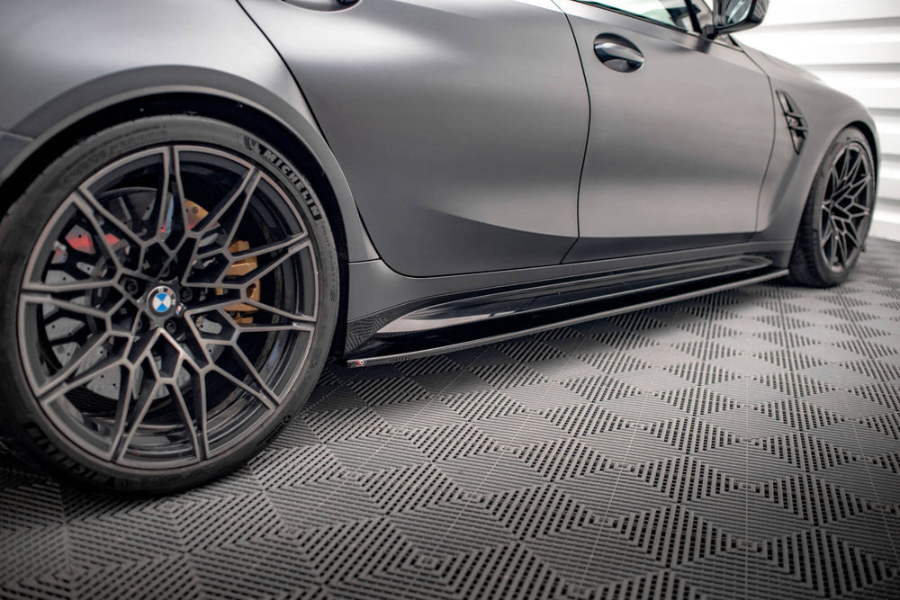 Side Skirts / Sidokjolar V.1 BMW M3 G80, G81 (Blank Svarta) - Kafi Racing