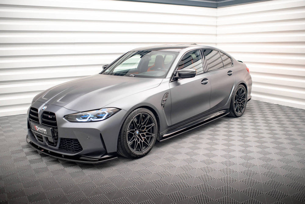Side Skirts / Sidokjolar V.1 BMW M3 G80, G81 (Blank Svarta) - Kafi Racing