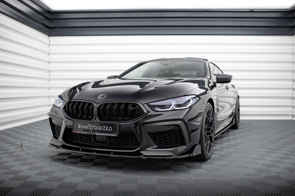 Front Läpp / Splitter V.1 + Flaps BMW M8 F91, F92, F93 (Blank Svart)