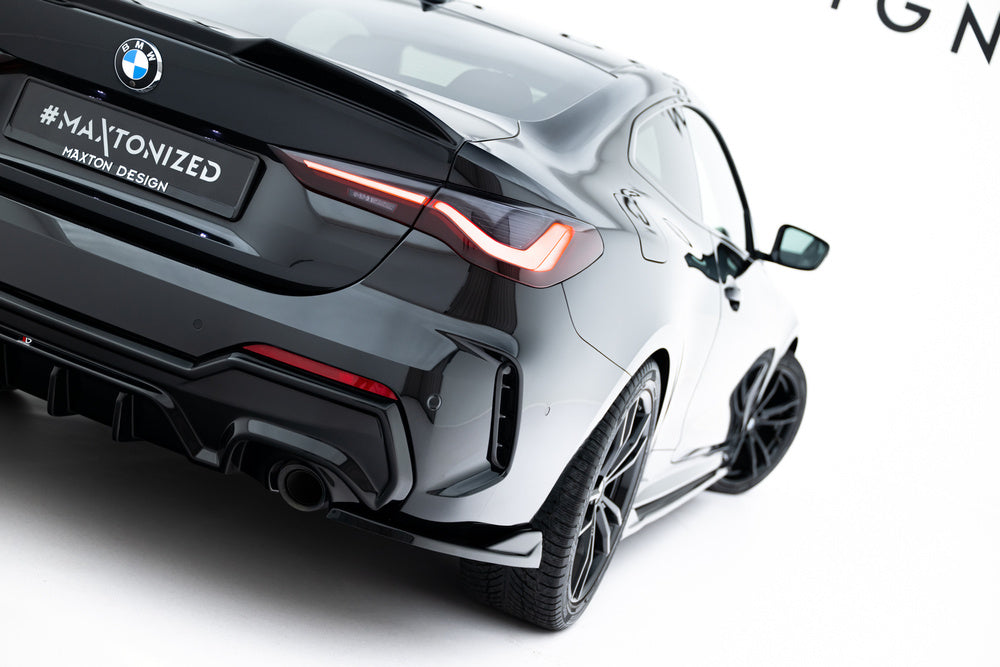 Bakre Sido Splitters V.8 BMW G22, G23, G26 4-Serie (Blank Svarta) - Kafi Racing