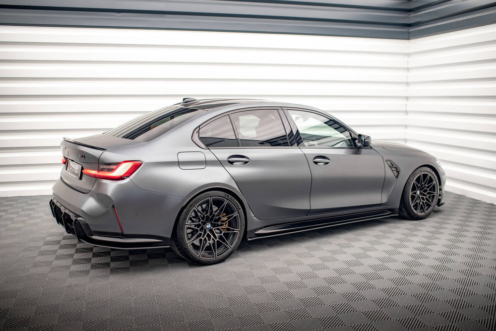Side Skirts / Sidokjolar Street Pro BMW M3 G80, G81 (Blank Svarta) - Kafi Racing