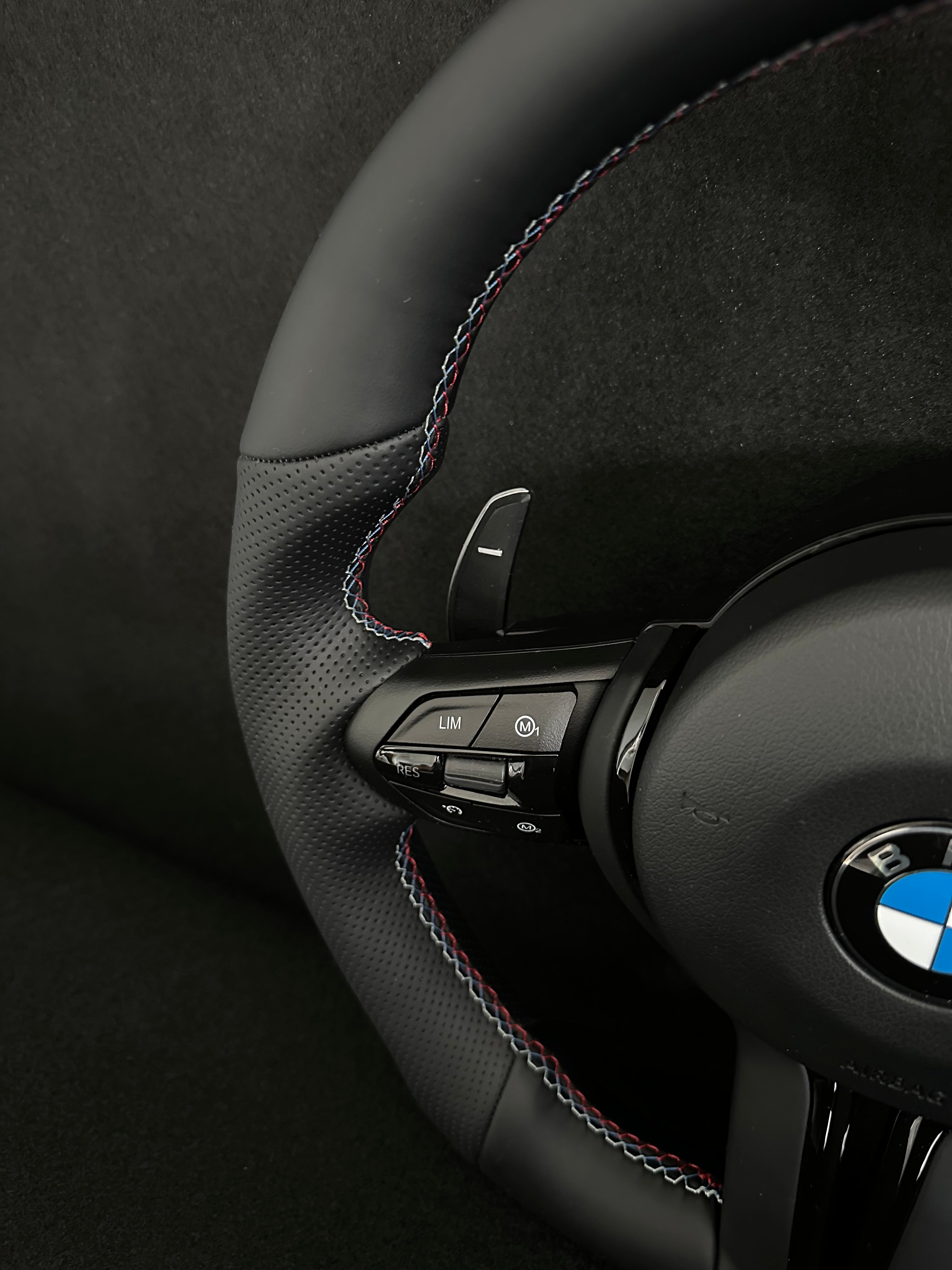 BMW F-Series Leather Steering Wheel Black Details