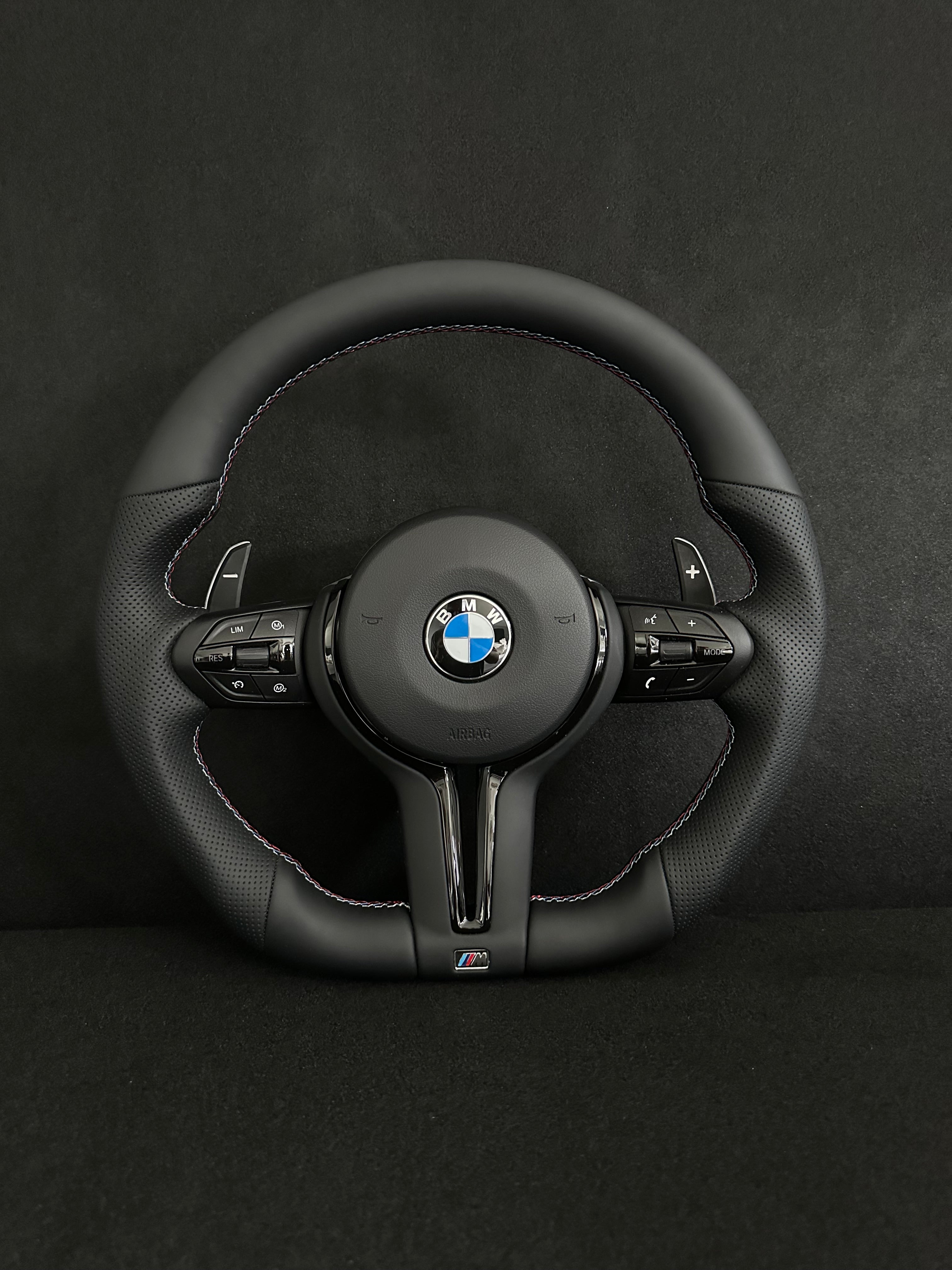 BMW F-Series Leather Steering Wheel Black Details