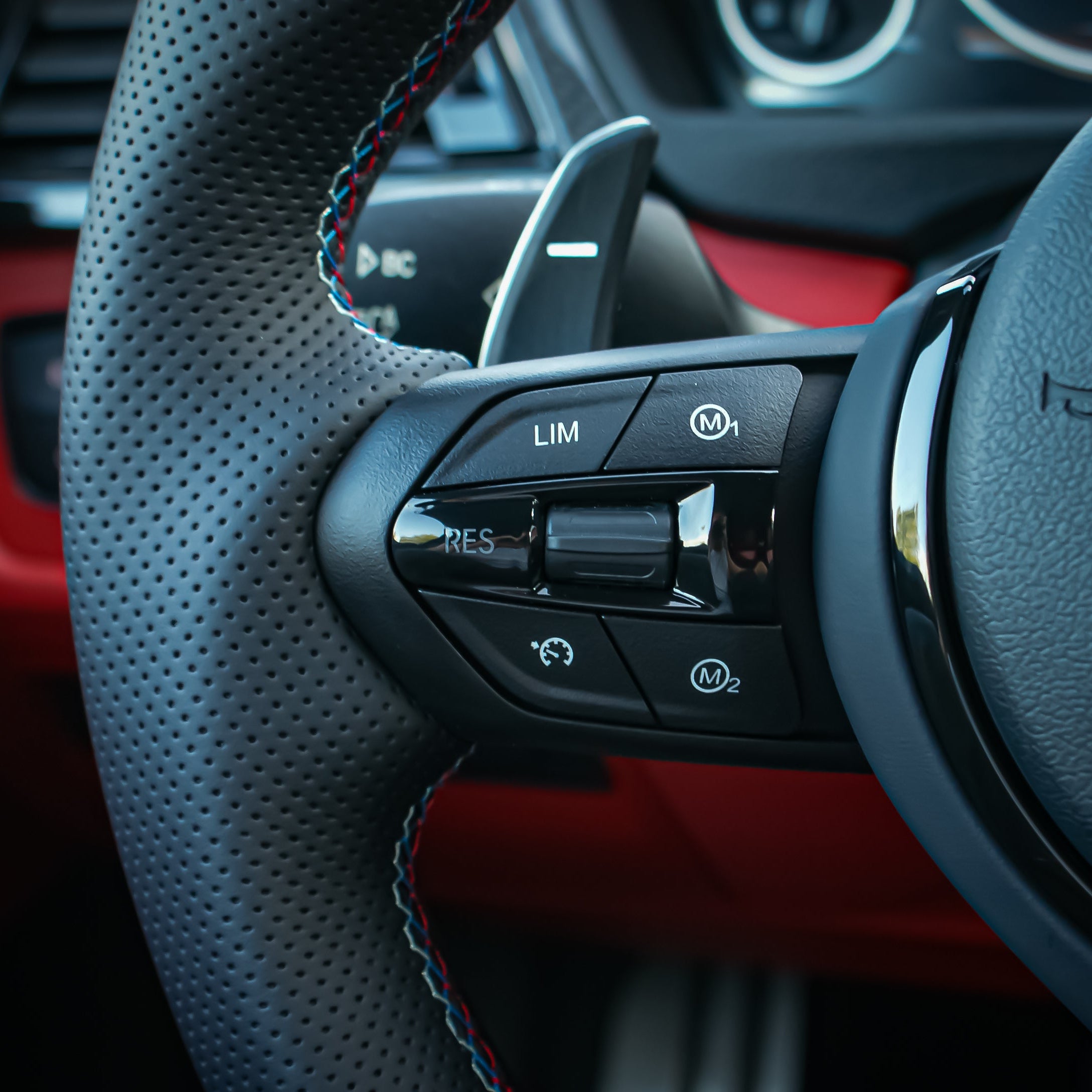 BMW F-Series Leather Steering Wheel Black Details