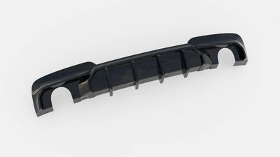 Diffuser BMW F10, F11 5-Serie Blank Svart (Singel Utblås Vänster & Höger) - Kafi Racing
