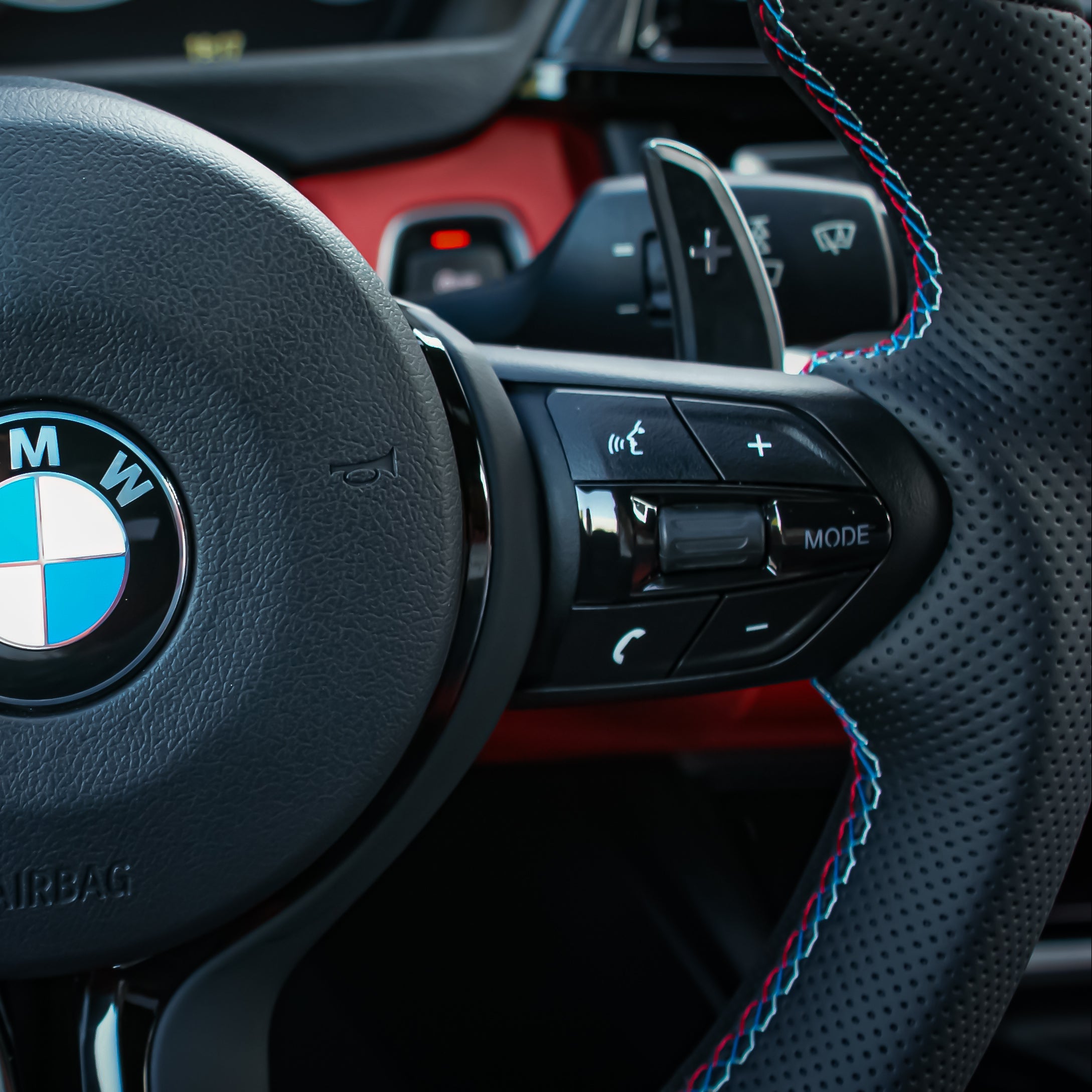 BMW F-Series Leather Steering Wheel Black Details
