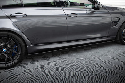 Side Skirts / Sidokjolar BMW M3 F80 (Blank Svarta) - Kafi Racing