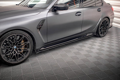 Side Skirts / Sidokjolar Street Pro BMW M3 G80, G81 (Blank Svarta) - Kafi Racing