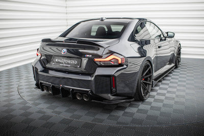 Bakre Sido Splitters V.3 Street Pro BMW M2 G87 (Blank Svarta) - Kafi Racing