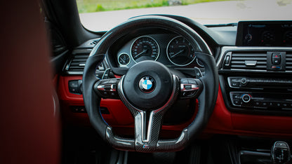 BMW F-Series Carbon/Leather Steering Wheel, M sport stitching