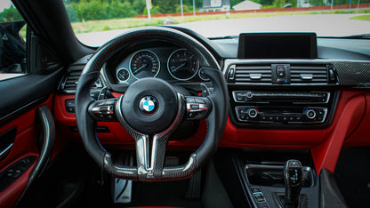 BMW F-Series Carbon/Leather Steering Wheel, M sport stitching