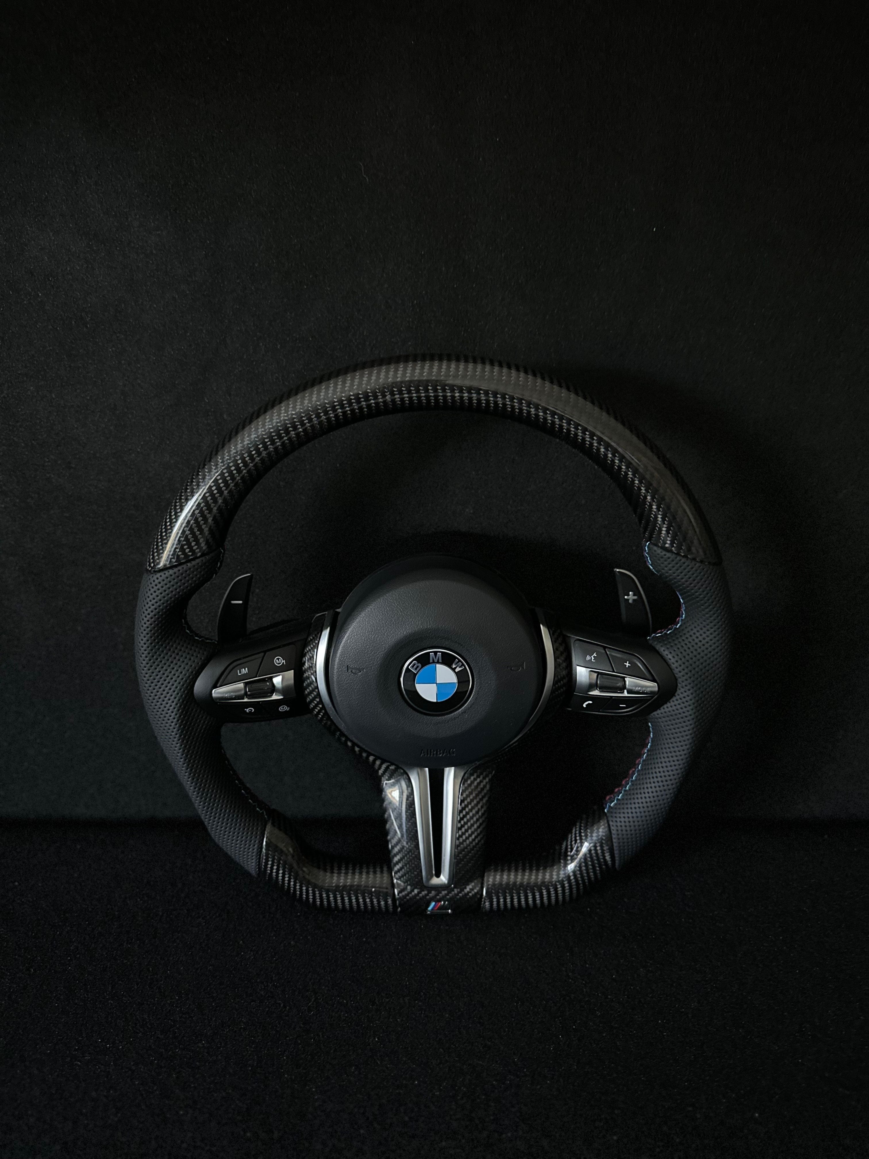 BMW F-Series Carbon/Leather Steering Wheel, M sport stitching
