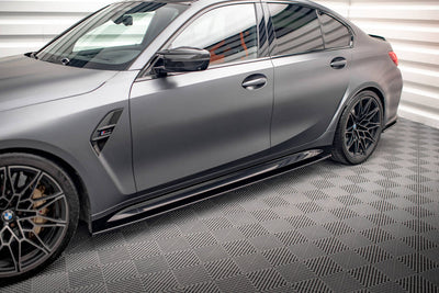 Side Skirts / Sidokjolar V.1 BMW M3 G80, G81 (Blank Svarta) - Kafi Racing