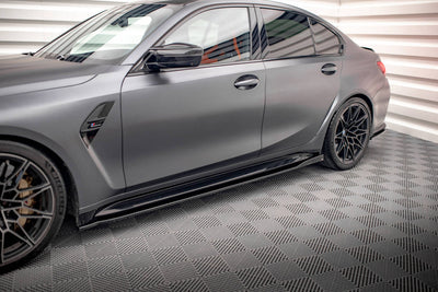 Side Skirts / Sidokjolar V.2 BMW M3 G80, G81 (Blank Svarta) - Kafi Racing