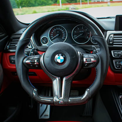 BMW F-Series Carbon/Leather Steering Wheel, M sport stitching