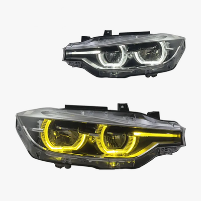 BMW Ikon LED Style Strålkastare - Vit & Gul DRL Switchable F30, F31 - Kafi Racing