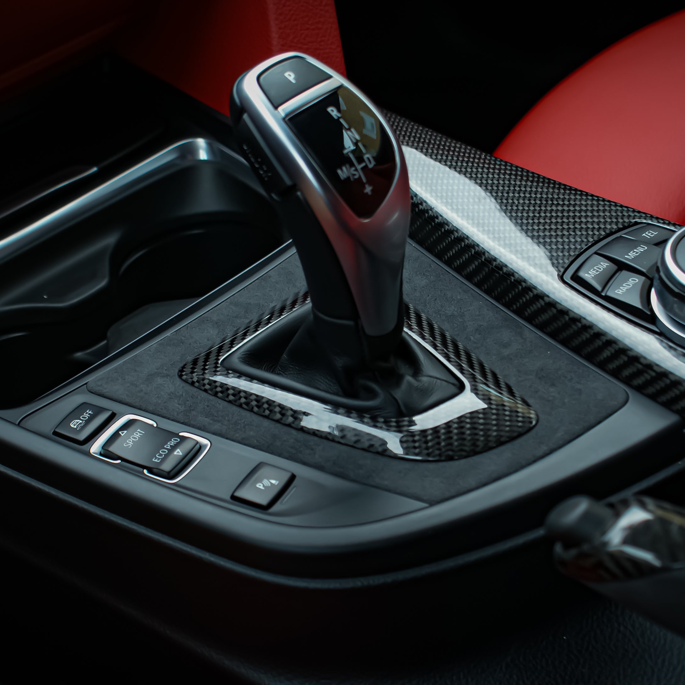 BMW F-Series Alcantara & Carbon Fiber Console Frame