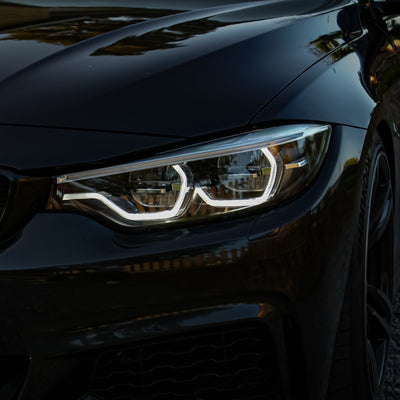 BMW Ikon LED Style Strålkastare - Vit & Gul DRL Switchable F30, F31 - Kafi Racing