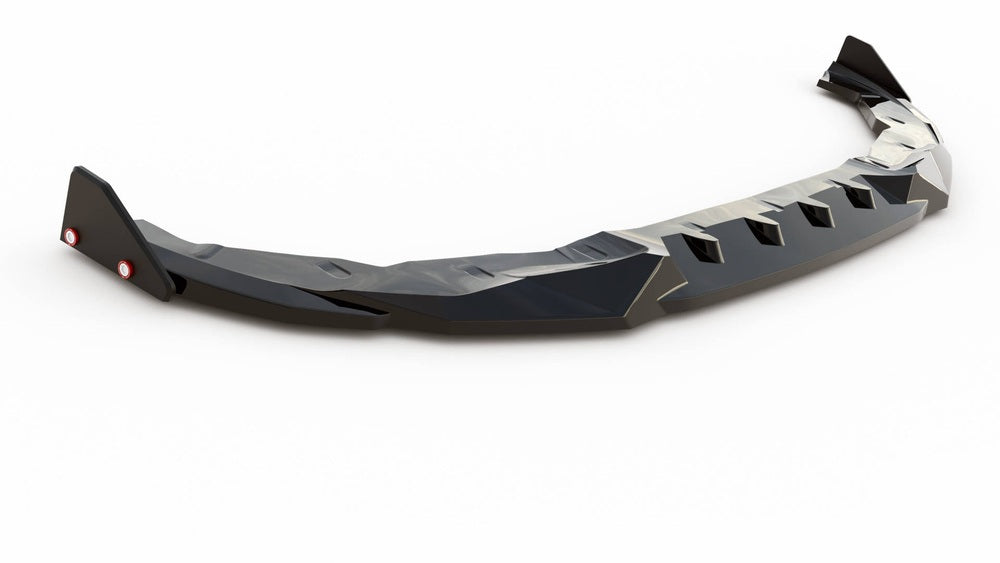 Front Splitter / Lip V.2 + Flaps BMW 2-Series G42 (Gloss Black)