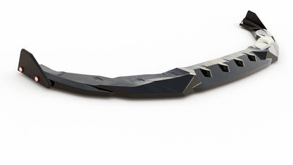 Front Splitter / Lip V.2 + Flaps BMW 2-Series G42 (Gloss Black)